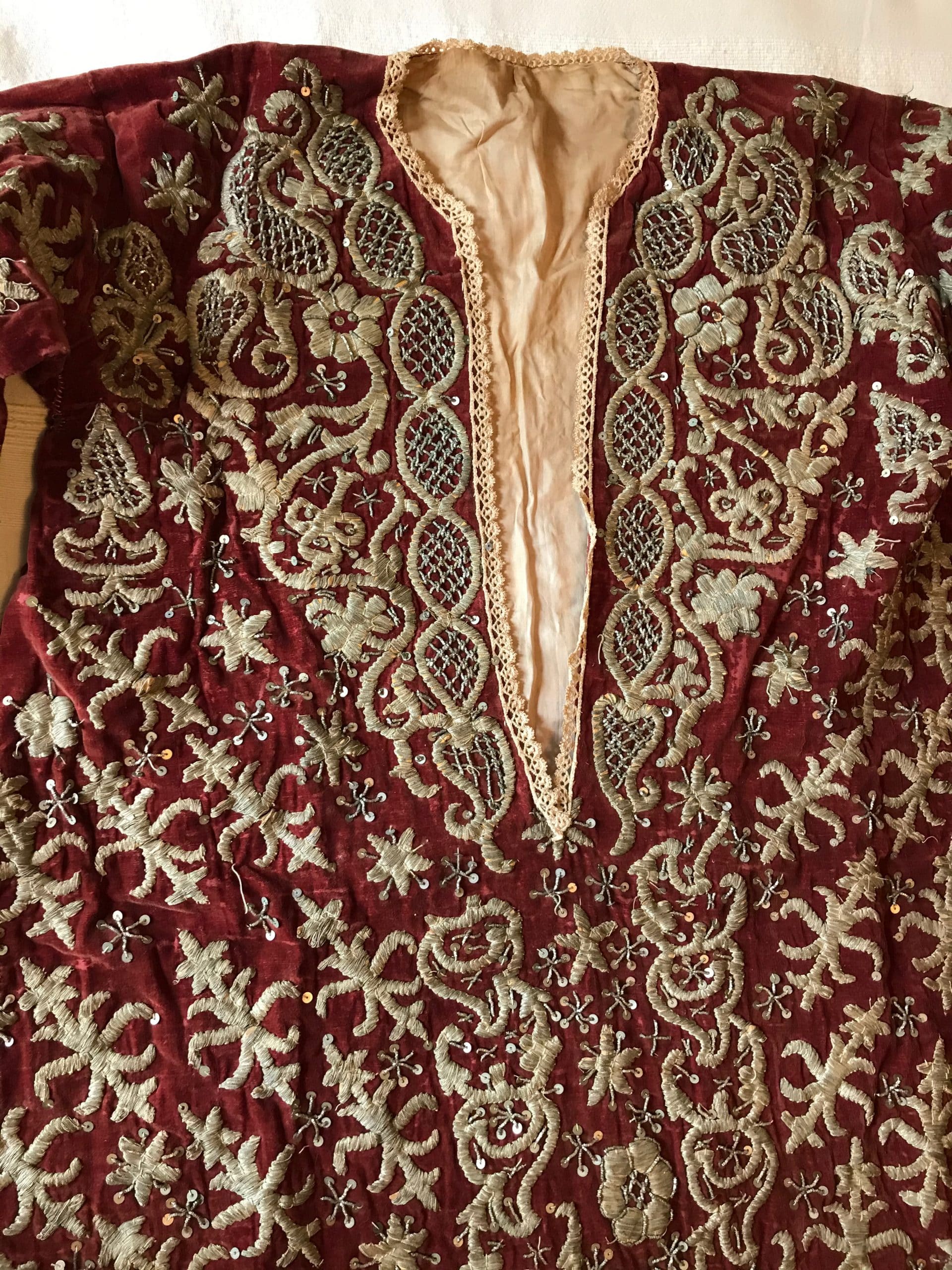 Red velvet bridal wedding gown